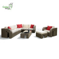 Set rotan bistro luar aluminium modern